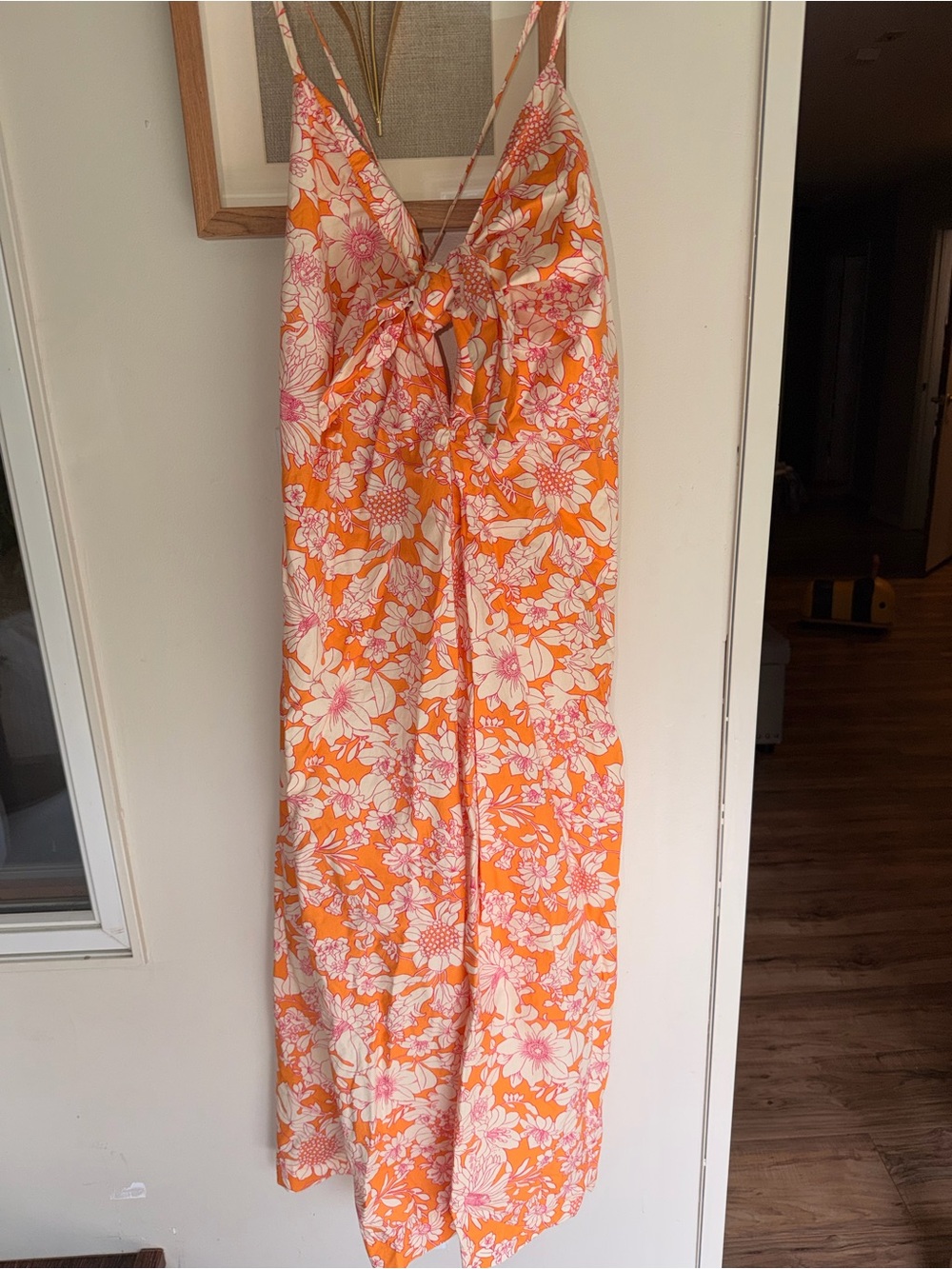 J. Crew Orange and Pink Floral Maxi Dress